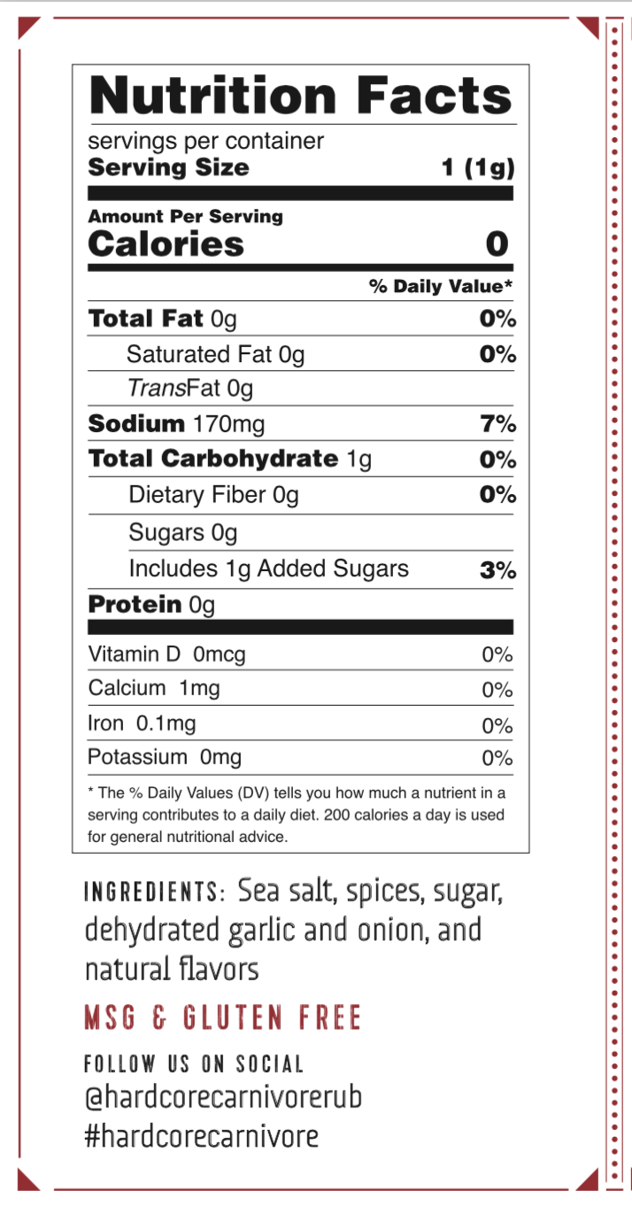 Nutrition facts