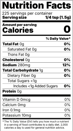 Nutrition facts
