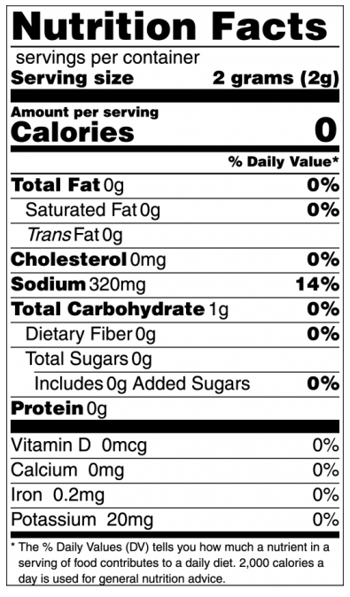 Nutrition facts
