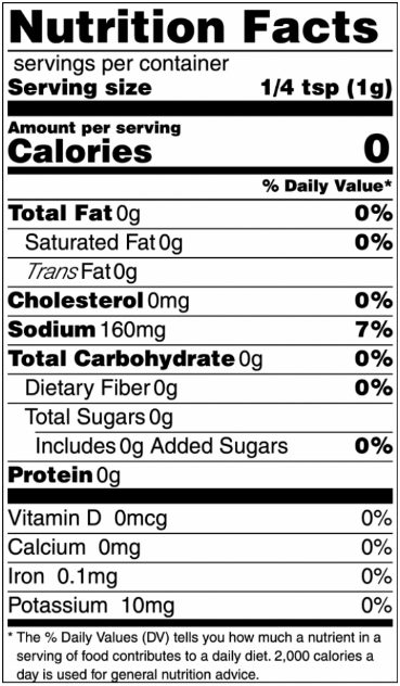 Nutrition facts