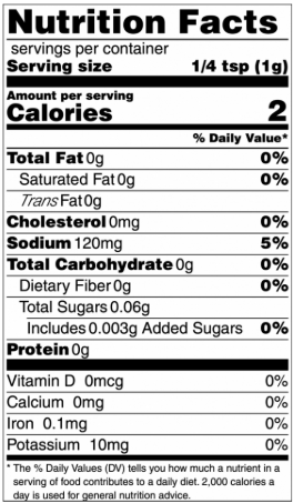 Nutrition facts