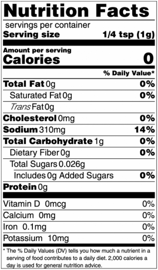 Nutrition facts