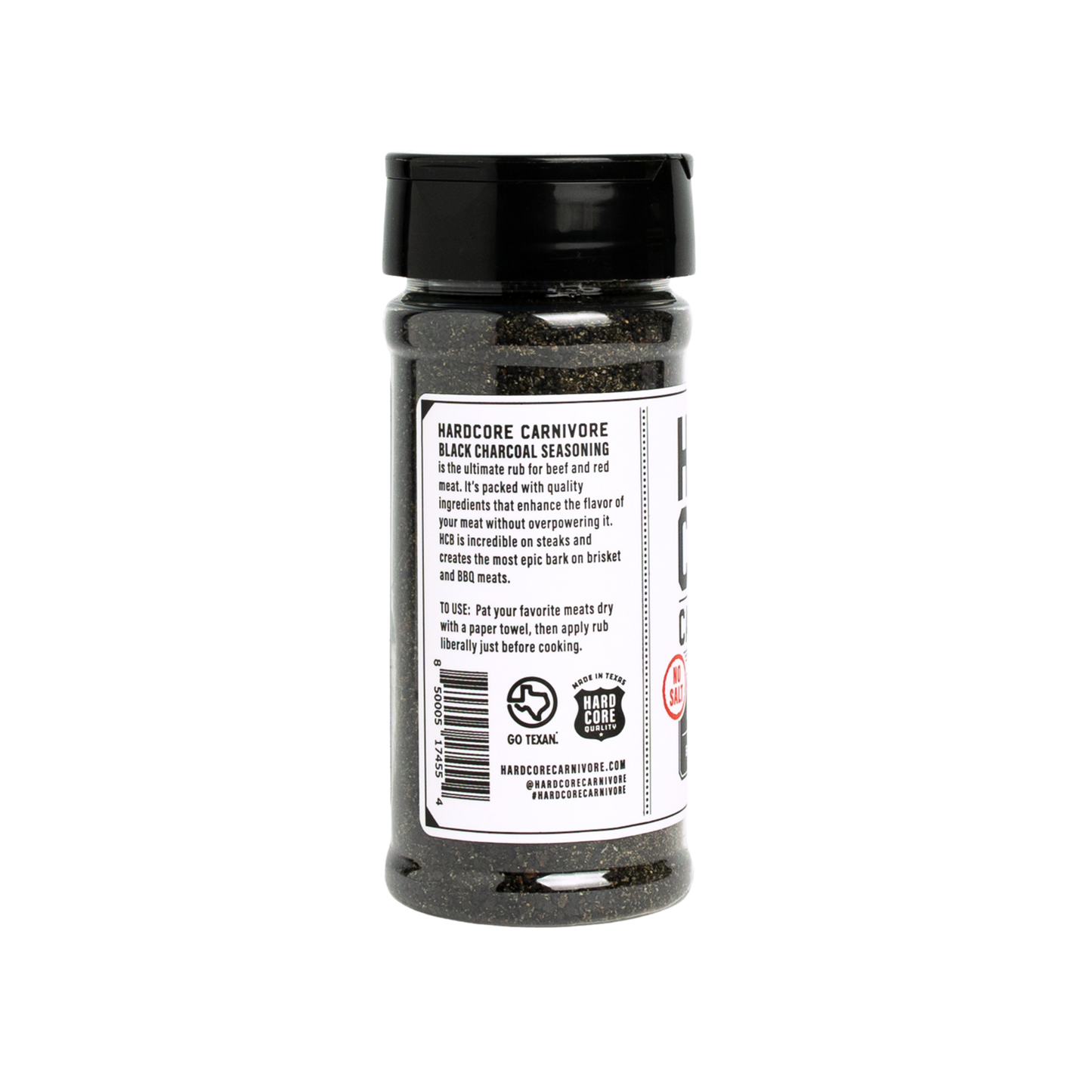 Hardcore Carnivore: Black NO SALT sodium-free shaker jar