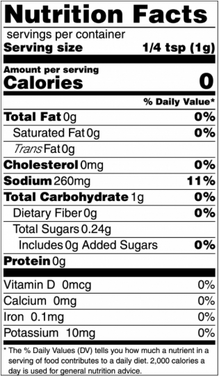 Nutrition facts