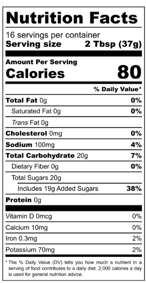 Nutrition facts