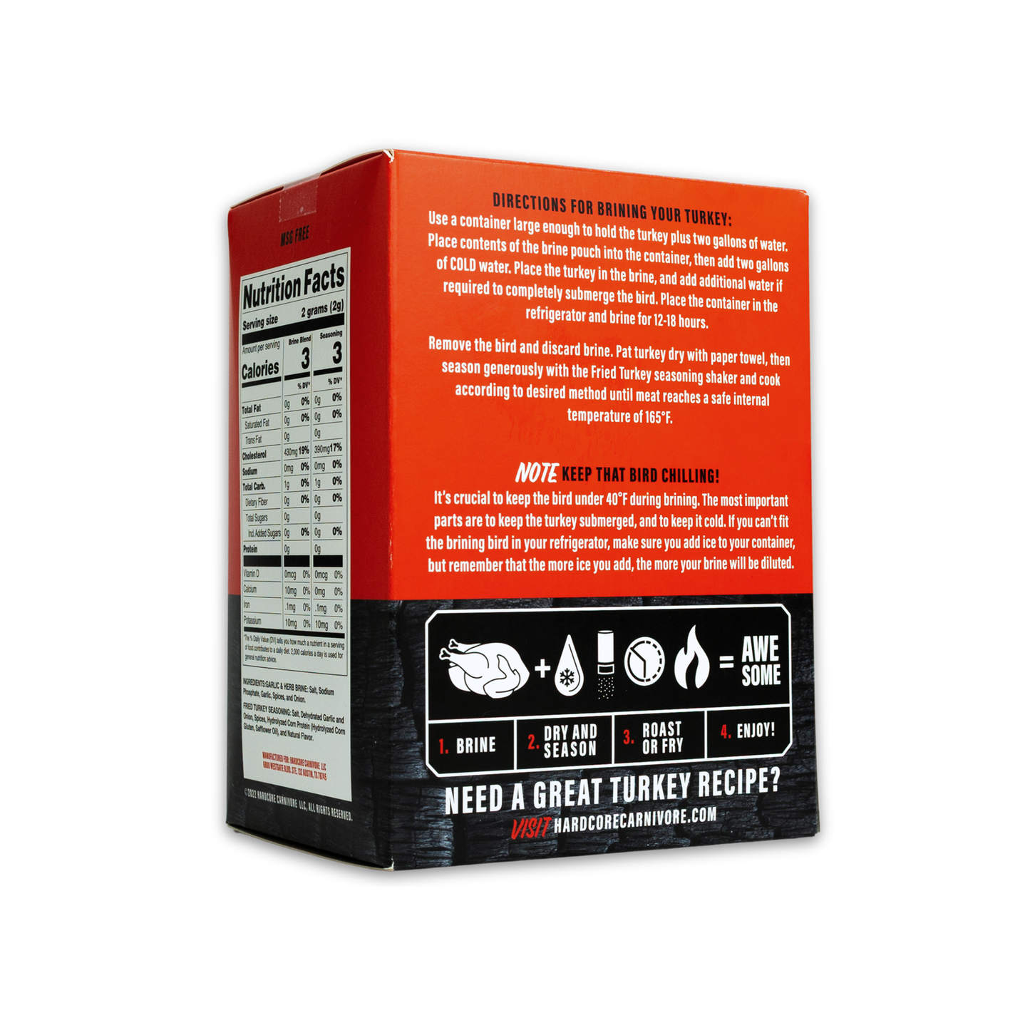 LIMITED EDITION Hardcore Carnivore: Fried Turkey Kit - Seasoning+Brine