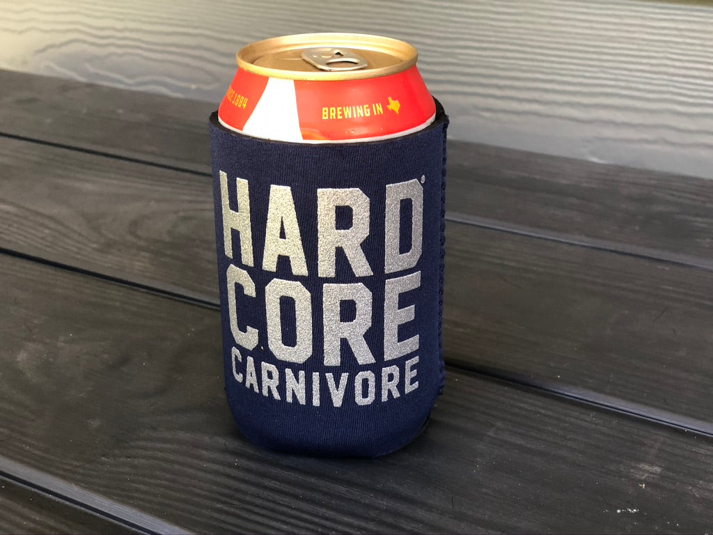 Hardcore Carnivore Stacked Logo Beer Can Cooler