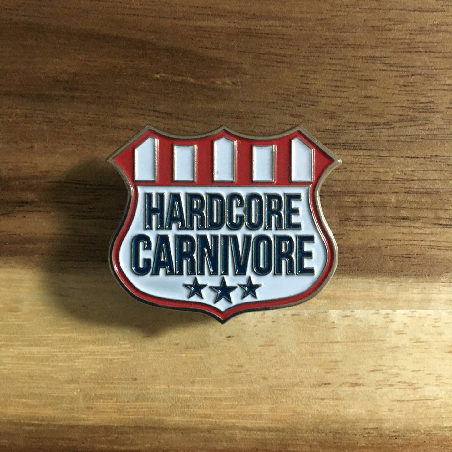 Hardcore Carnivore Shield Logo Enamel Pin