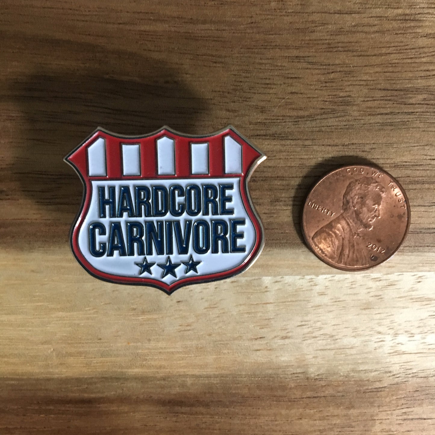 Hardcore Carnivore Shield Logo Enamel Pin