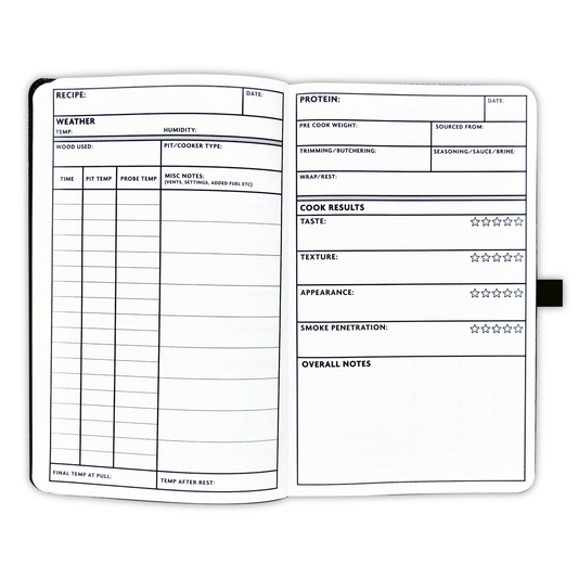 Pitmaster Log Book with blank recipe templates