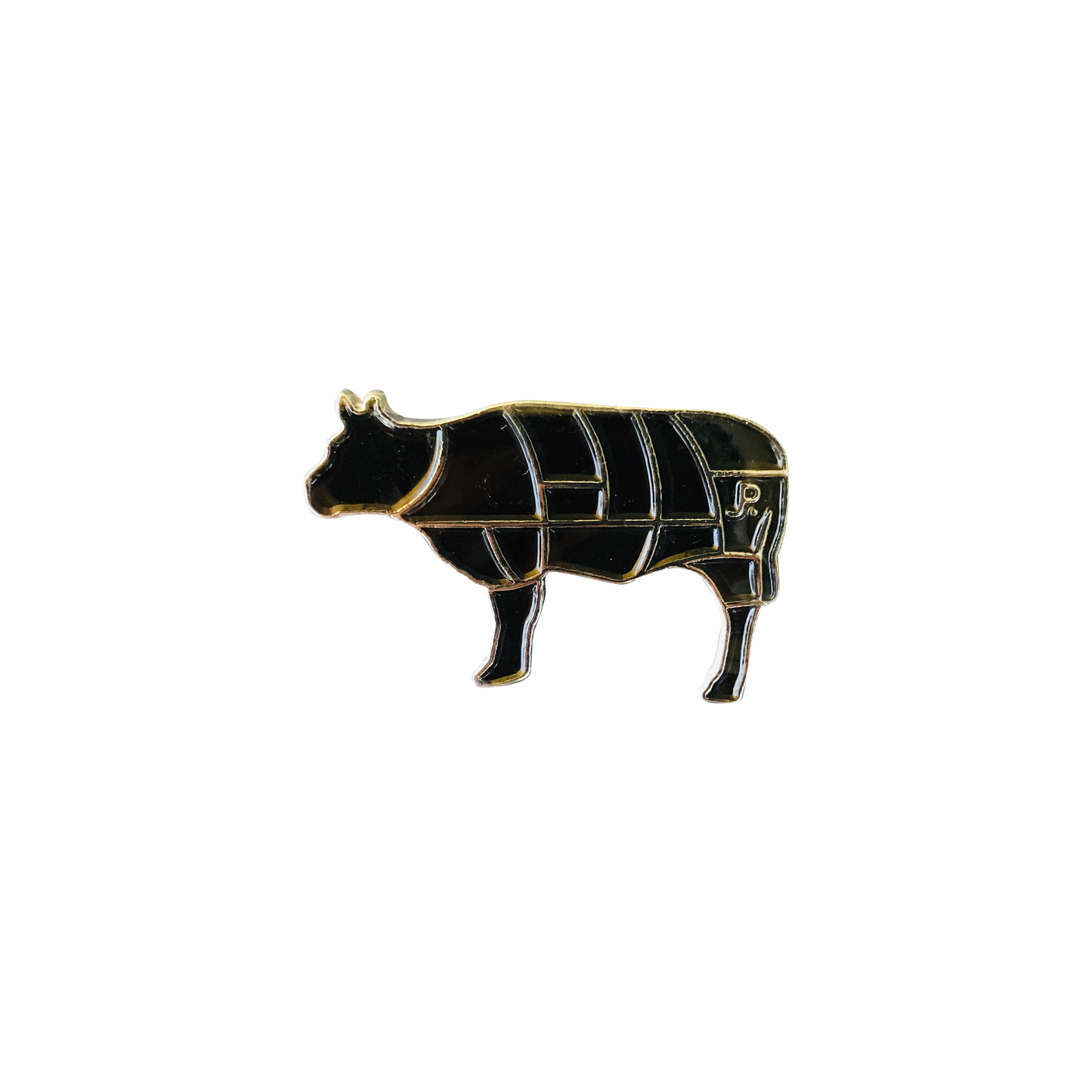 Steer Beef Cuts Silhouette Enamel Pin