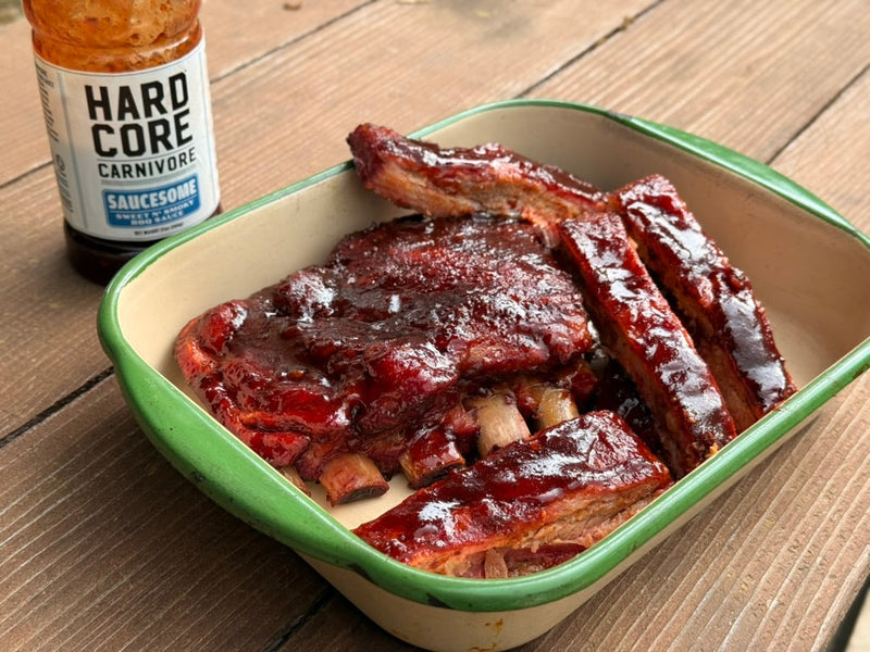 Classic St Louis ribs with Saucesome BBQ Sauce