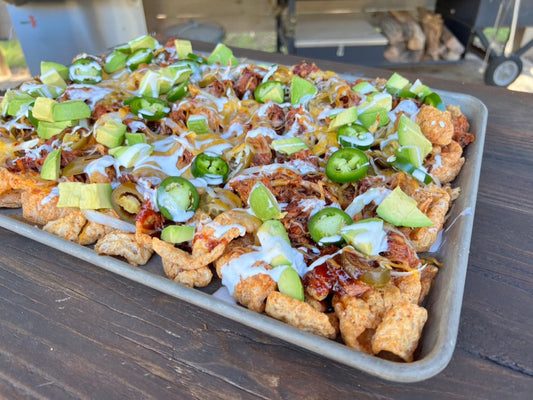 Pork Rind Nachos w. Pulled Pork