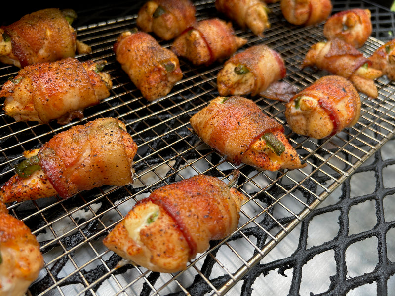 Stuffed chicken bites w bacon