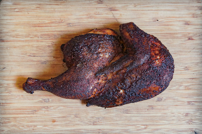 Smoked Chicken Halves with Hardcore Carnivore Red Seasoning