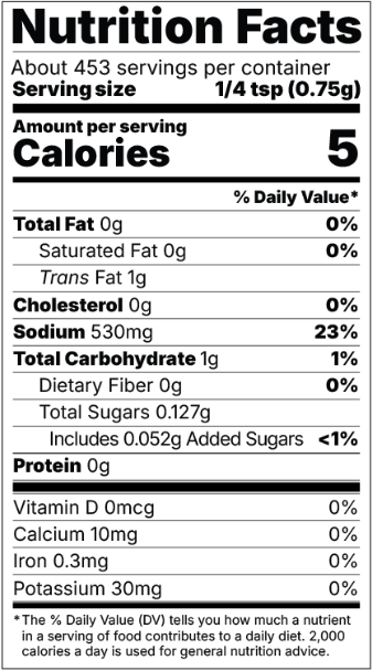Nutrition facts