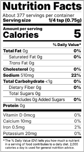 Nutrition facts