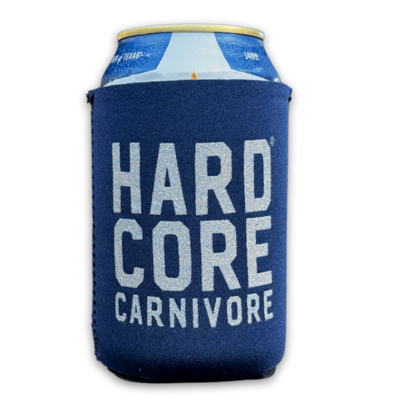 Hardcore Carnivore stacked logo beer can cooler