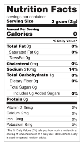 Nutrition facts