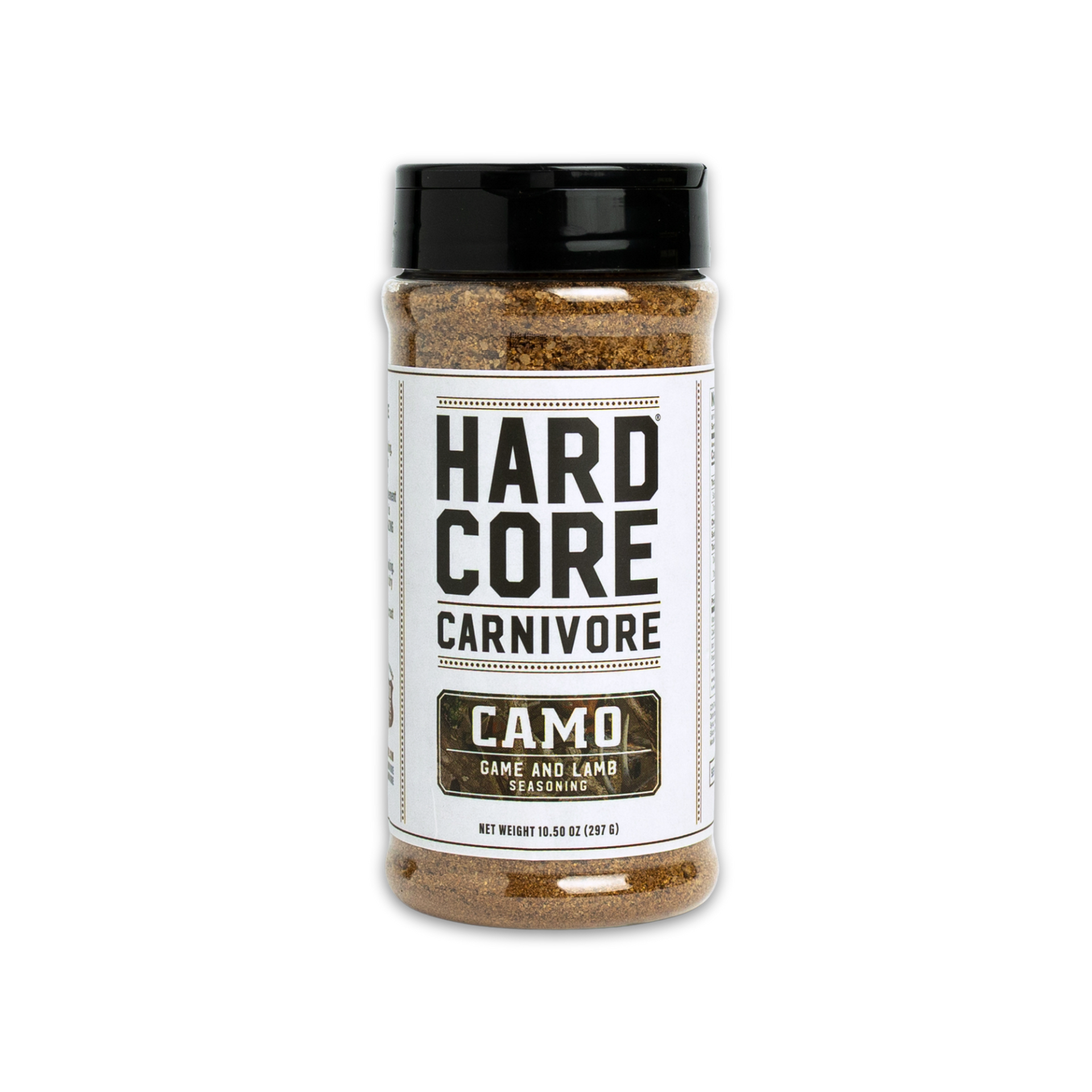 Hardcore Carnivore Camo game & lamb seasoning - 10.5 oz shaker