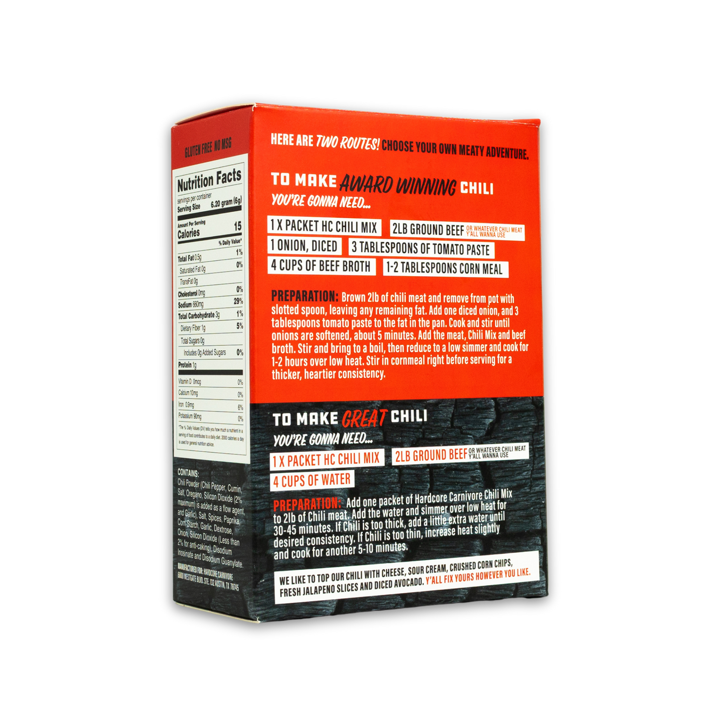 Hardcore Carnivore Chili Mix - 4 pack box