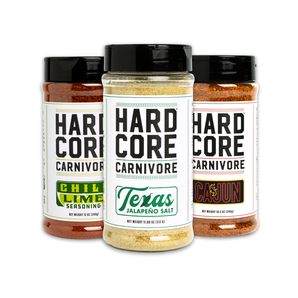 HEAT PACK: Hardcore Carnivore Chili Lime, Jalapeño Salt & Cajun