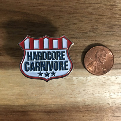 Hardcore Carnivore Shield Logo Enamel Pin
