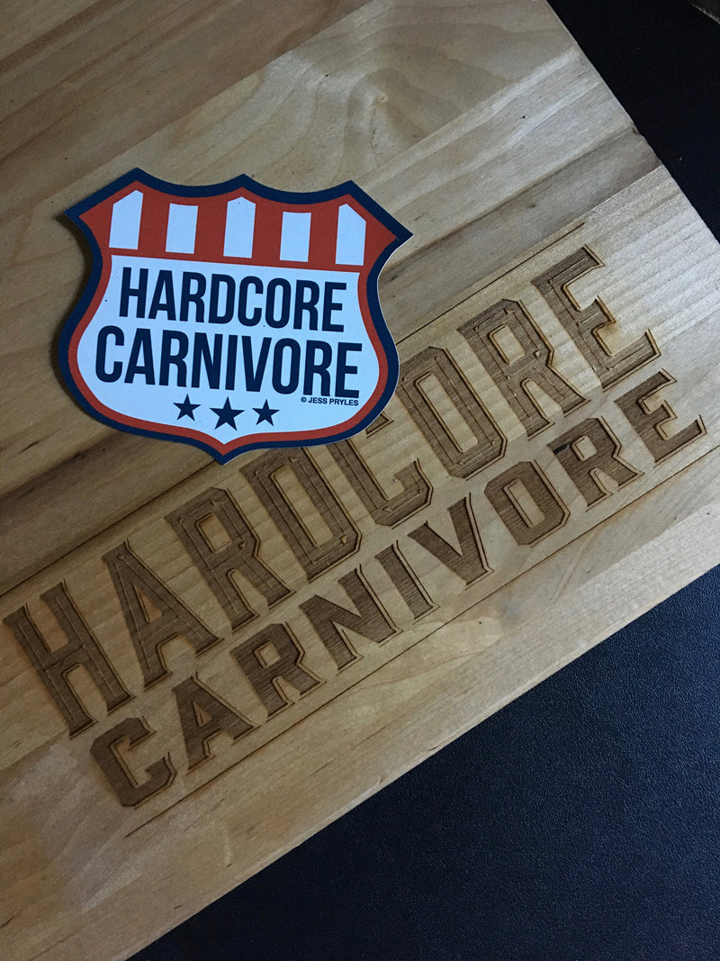 Hardcore Carnivore shield sticker decal
