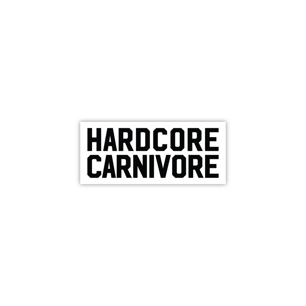 Hardcore Carnivore stacked logo beer can cooler