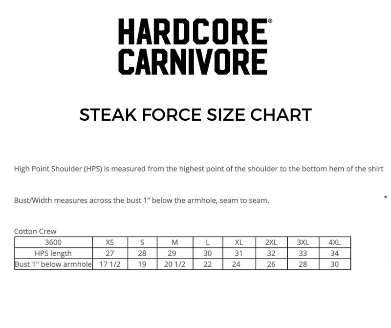 Hardcore Carnivore STEAK FORCE t-shirt