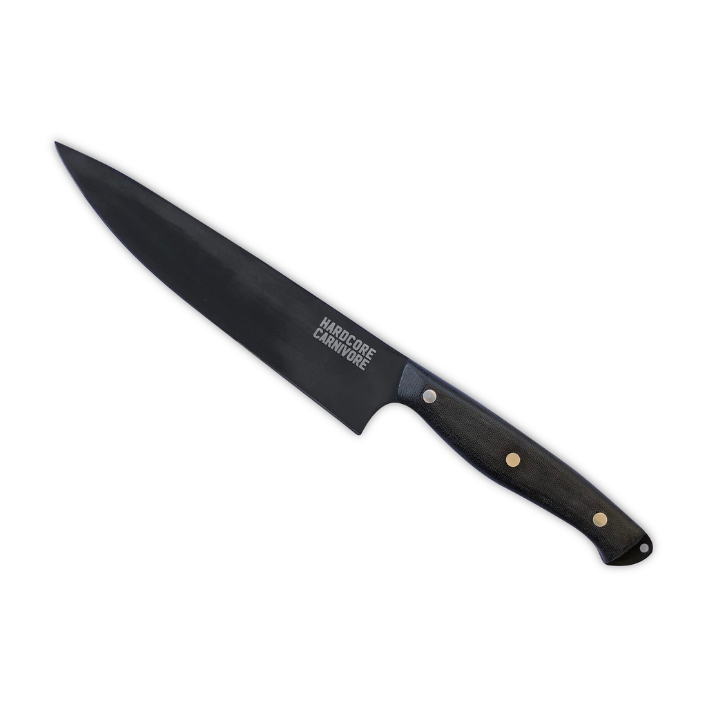 Black Carbon Steel 8" Chefs Knife