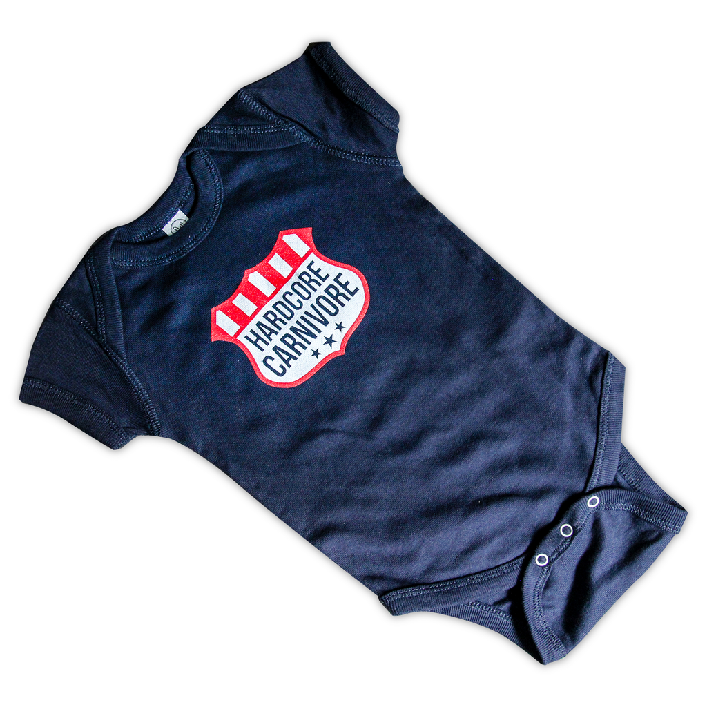 Hardcore Carnivore cotton baby onesie