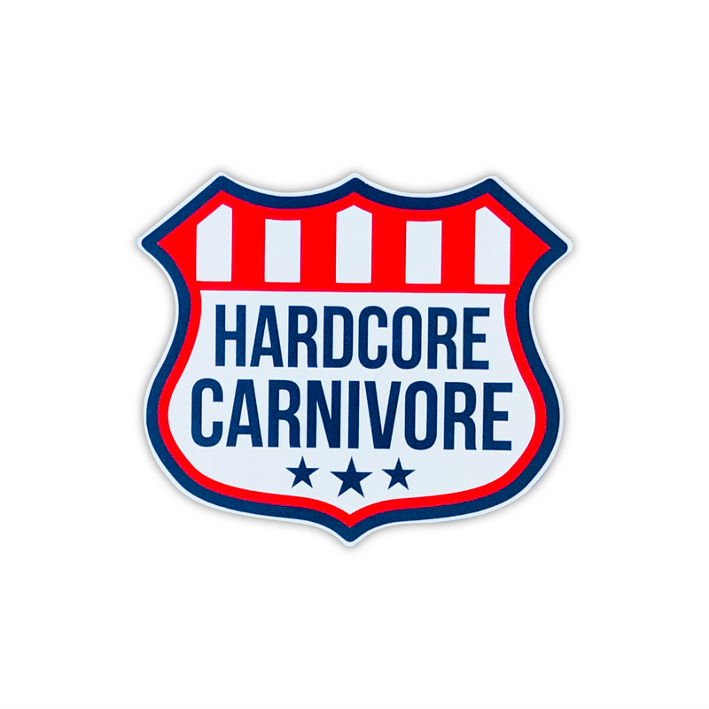 Hardcore Carnivore shield sticker decal