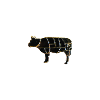 Steer Beef Cuts Silhouette Enamel Pin